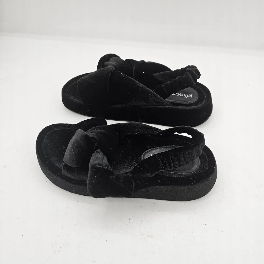 Jeffrey Campbell Sying Slingback Sandals Black Velvet Size 6 - Picture 5 of 12